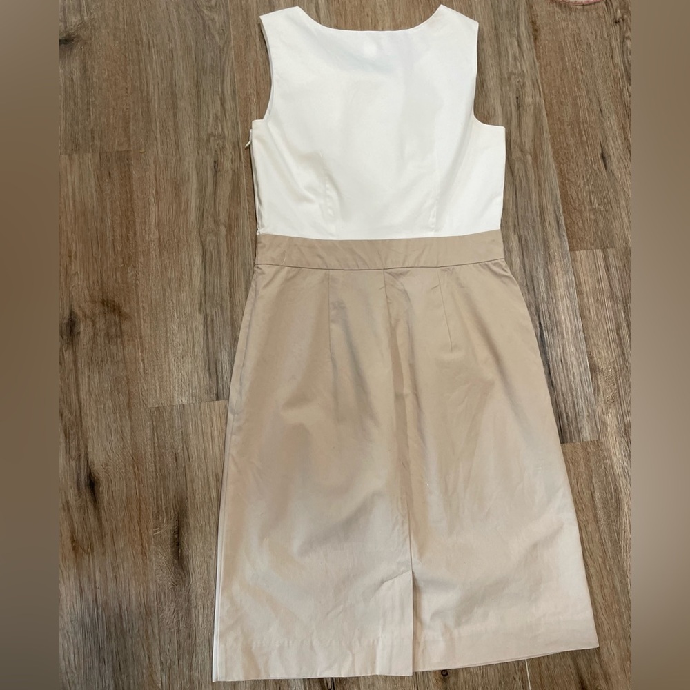 Banana Republic White and Tan Sleeveless Dress- Size 2 - Picture 10 of 12